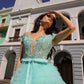 Nox Anabel E1293 Long Off the Shoulder Sweetheart Ruffled Tiered Tulle Gown