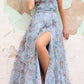 Nox Anabel E1445 Long A-Line V-Neck Floral Print Evening Gown