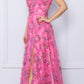Nox Anabel E1445 Long A-Line V-Neck Floral Print Evening Gown
