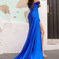 Nox Anabel E1451 Long Off the Shoulder Fitted Column Satin Dress