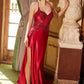 Nox Anabel E1488 Luxurious Shiny Satin Material A Sweetheart Neckline & Slit