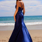 Nox Anabel E1488 Luxurious Shiny Satin Material A Sweetheart Neckline & Slit