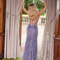 Nox Anabel E1530 Fitted Floor-Length Dress With A Fully Beaded Applique V-Neckline