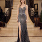 Nox Anabel E1531 Long Dress Fully Beaded Applique V-Neckline