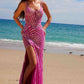 Nox Anabel E1531 Long Dress Fully Beaded Applique V-Neckline