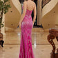 Nox Anabel E1531 Long Dress Fully Beaded Applique V-Neckline