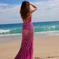 Nox Anabel E1531 Long Dress Fully Beaded Applique V-Neckline