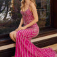 Nox Anabel E1531 Long Dress Fully Beaded Applique V-Neckline