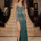 Nox Anabel E1531 Long Dress Fully Beaded Applique V-Neckline