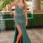 Nox Anabel E1531 Long Dress Fully Beaded Applique V-Neckline