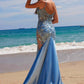 Nox Anabel E1532 Satin Sequin Applique Boned Waist Mermaid Dress