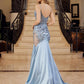 Nox Anabel E1532 Satin Sequin Applique Boned Waist Mermaid Dress