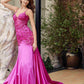 Nox Anabel E1532 Satin Sequin Applique Boned Waist Mermaid Dress