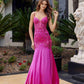 Nox Anabel E1532 Satin Sequin Applique Boned Waist Mermaid Dress