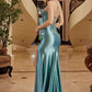 Nox Anabel E1534 Satin Sweetheart Boned Applique Dress with Slit