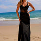 Nox Anabel E1711 Sheer Corset Beaded Applique Dress with Slit