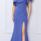 Nox Anabel E467 Long Sheath One Shoulder Ruffle Overlay Strap Gown