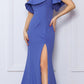 Nox Anabel E467 Long Sheath One Shoulder Ruffle Overlay Strap Gown