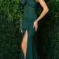 Nox Anabel E467 Long Sheath One Shoulder Ruffle Overlay Strap Gown