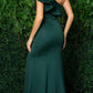 Nox Anabel E467 Long Sheath One Shoulder Ruffle Overlay Strap Gown