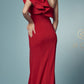 Nox Anabel E467 Long Sheath One Shoulder Ruffle Overlay Strap Gown