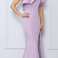 Nox Anabel E467 Long Sheath One Shoulder Ruffle Overlay Strap Gown