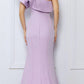 Nox Anabel E467 Long Sheath One Shoulder Ruffle Overlay Strap Gown