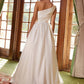 Nox Anabel E469 Elegant One Shoulder Long Satin A-Line Dress