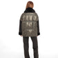 Audrey Genuine Lamb Leather Fox Fur Down Coat in Olive