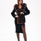 Genuine Polar Fox fur hooded virgin wool coat by Alaska® Outerwear Company
