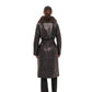 Genuine Leather Polar Fox Trim Coat