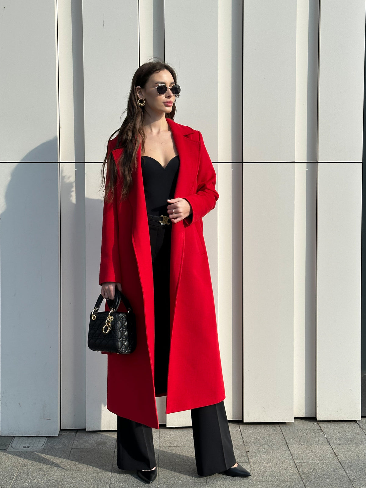 Red Astoria Classic wraparound wool blend overcoat by Alaska® Outerwear Company