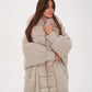 Genuine Polar Fox Boucle Down Coat