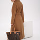 Cambridge Comfort Wraparound Wool Cashmere Coat in Dark Camel