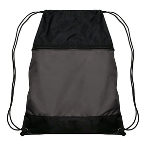 DRAWSTRING BAG W/ZIPPER POCKET