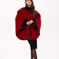 Genuine Scandinavian Mink Fur Double Face Wool Poncho
