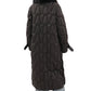 Riley Genuine Fur Trim Down Fill Coat in Black