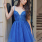 Nox Anabel E902 Short A-Line Applique Sleeveless Homecoming Dress
