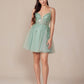 Nox Anabel E902 Short A-Line Applique Sleeveless Homecoming Dress