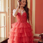 Nox Anabel E904 Short Tiered Ruffled A-Line Gown