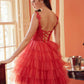 Nox Anabel E904 Short Tiered Ruffled A-Line Gown