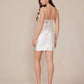 Nox Anabel E912W Short Satin Fitted White Cocktail Dress