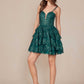 CLEARANCE - Nox Anabel E914 Short Applique Tiered A-Line Rose Gold Dress (Size 6, 12)