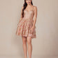 Nox Anabel E914 Short Applique Tiered A-Line Dress
