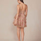 Nox Anabel E914 Short Applique Tiered A-Line Dress