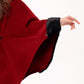 Genuine Scandinavian Mink Fur Double Face Wool Poncho