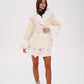 Pre-Order. Re-Stock Ships September 2026. Genuine Polar Fox Fur Wool Hooded Coat