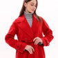 Karina Belted Wool Cashmere Blend Overcoat in Ruby