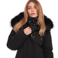 Onyx Genuine Fox Fur Vest-Lined Wool Blend Parka