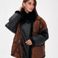 Sienna Genuine Lamb Leather Polar Fox Fur Trim Jacket in Umber